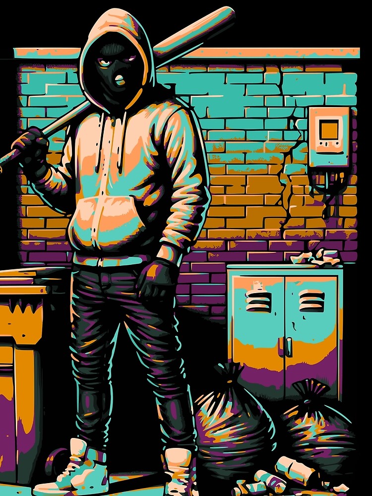 Neon Street Vigilante – Retro Urban Arcade Style Design by onlin3boutiqu3