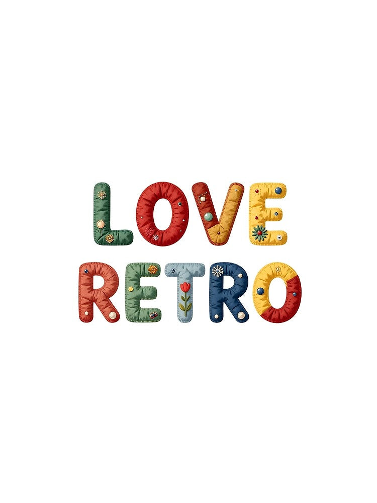 LOVE RETRO - IN COLORFUL FAUX LETTERING by AlexOBrienArt