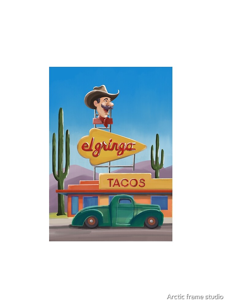 Retro futuristic poster print sticker by Arctic frame studio