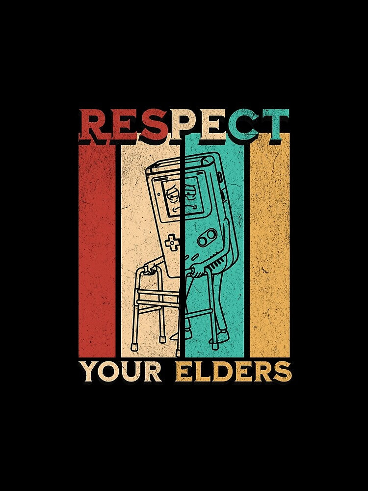 Retro Vintage Respect Your Elders Gamer Gaming Console by UniTeeCo