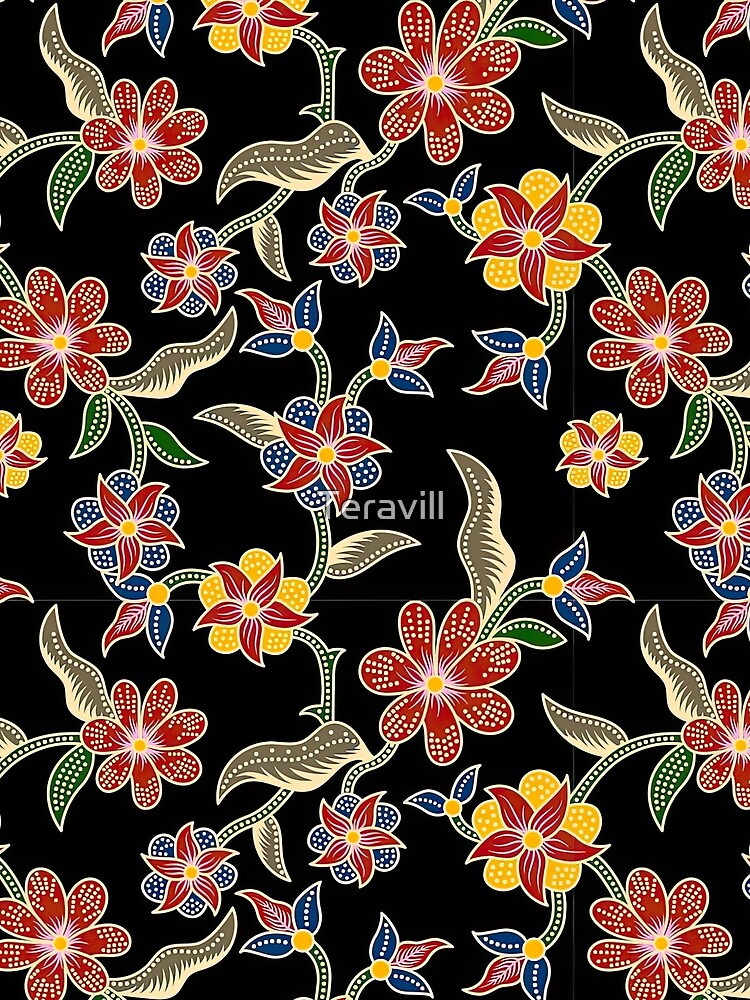 Batik Floral Pattern by Teravill