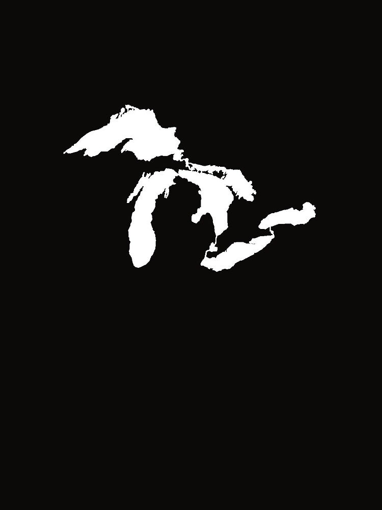 Great Lakes Outline - White Classic T-Shirt by ANTHONYSA88