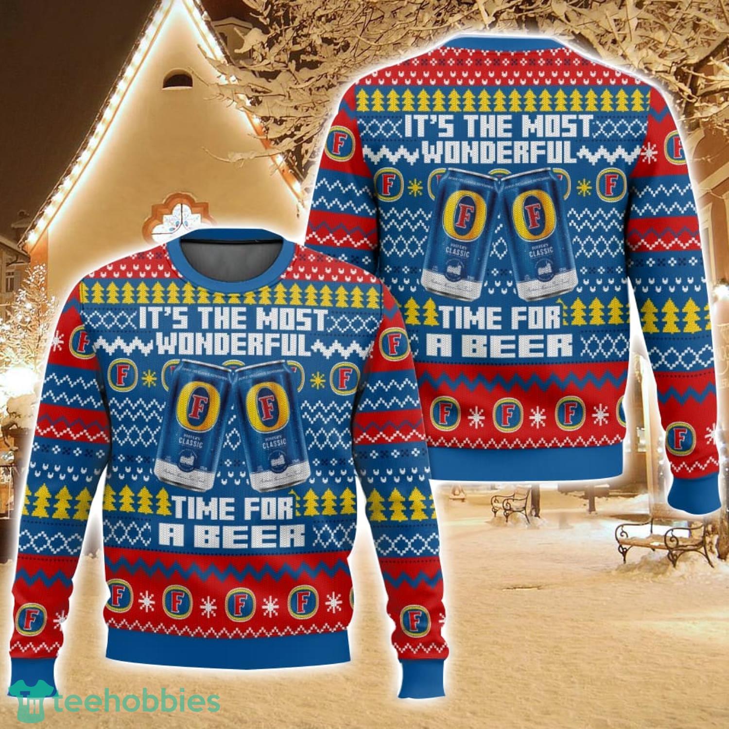 Fosters UK Beer Ugly Christmas Sweater For Men And Women Christmas Holiday Gift Family Gift