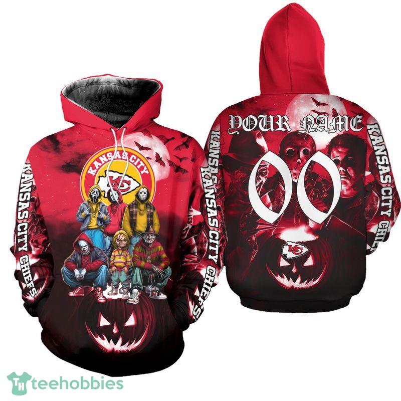 Gift Style Kansas City Chiefs Devil Halloween Frosty Hoodie AOP Custom Number And Name