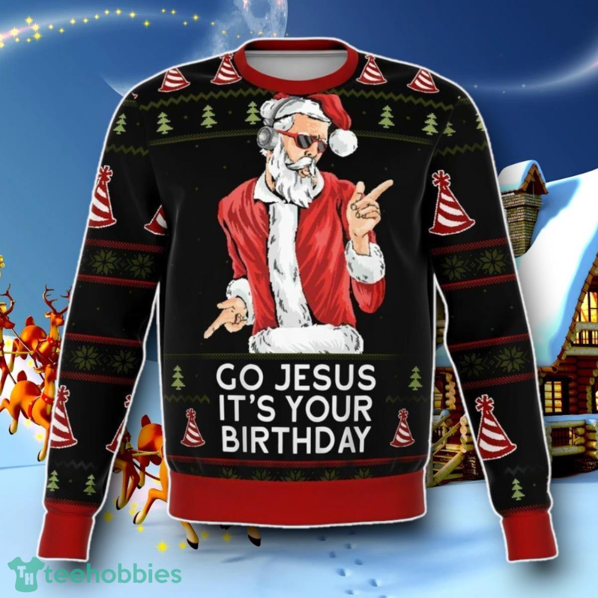 Go Jesus Ugly Christmas 3D Sweater Unisex Holiday Special Gift