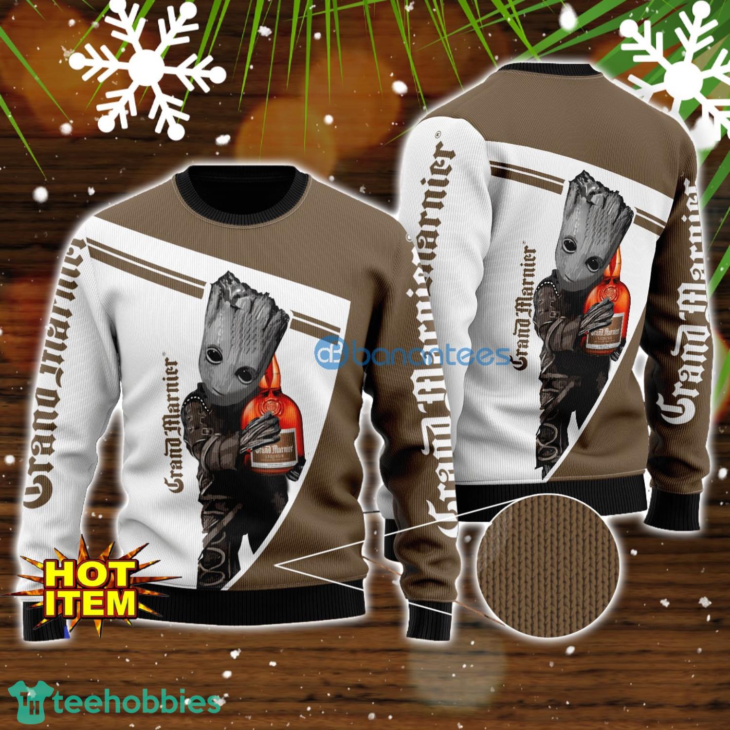 Grand Marnier And Baby Groot 3D Ugly Christmas Sweater For Men And Women Christmas Gift