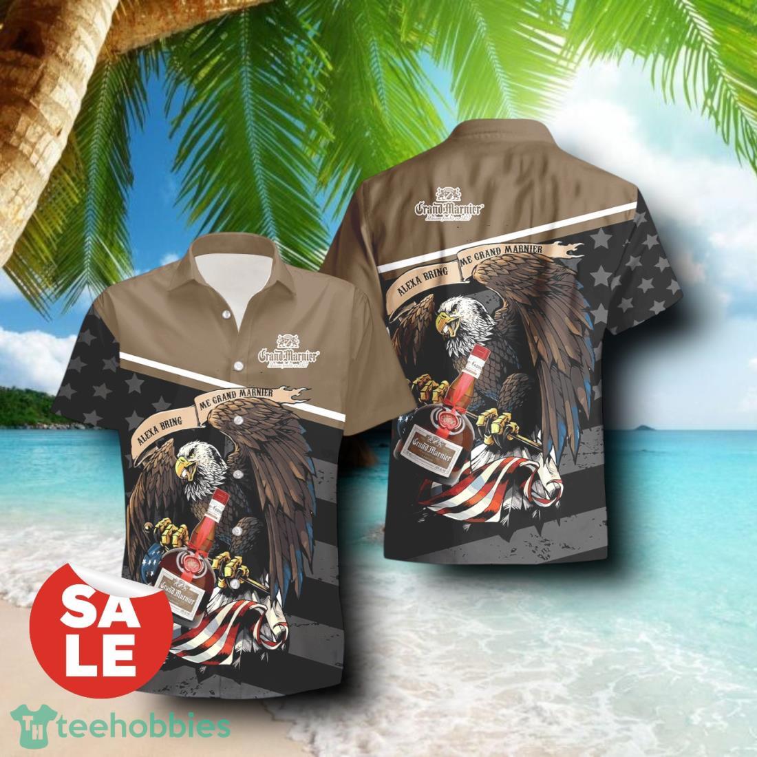 Grand Marnier Eagle American Flag Combo Hawaiian Shirt & Shorts For Men Women