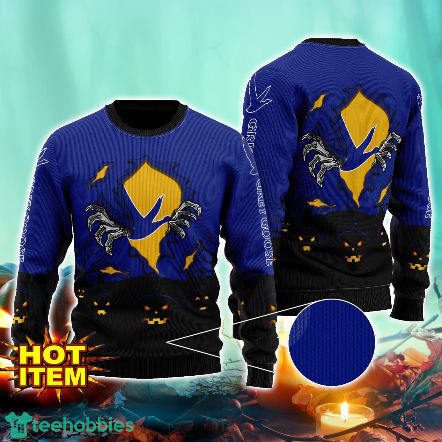 Grey Goose Vodka Scary Night Halloween Hand Pull Out Halloween 3D Sweater For Men and Women