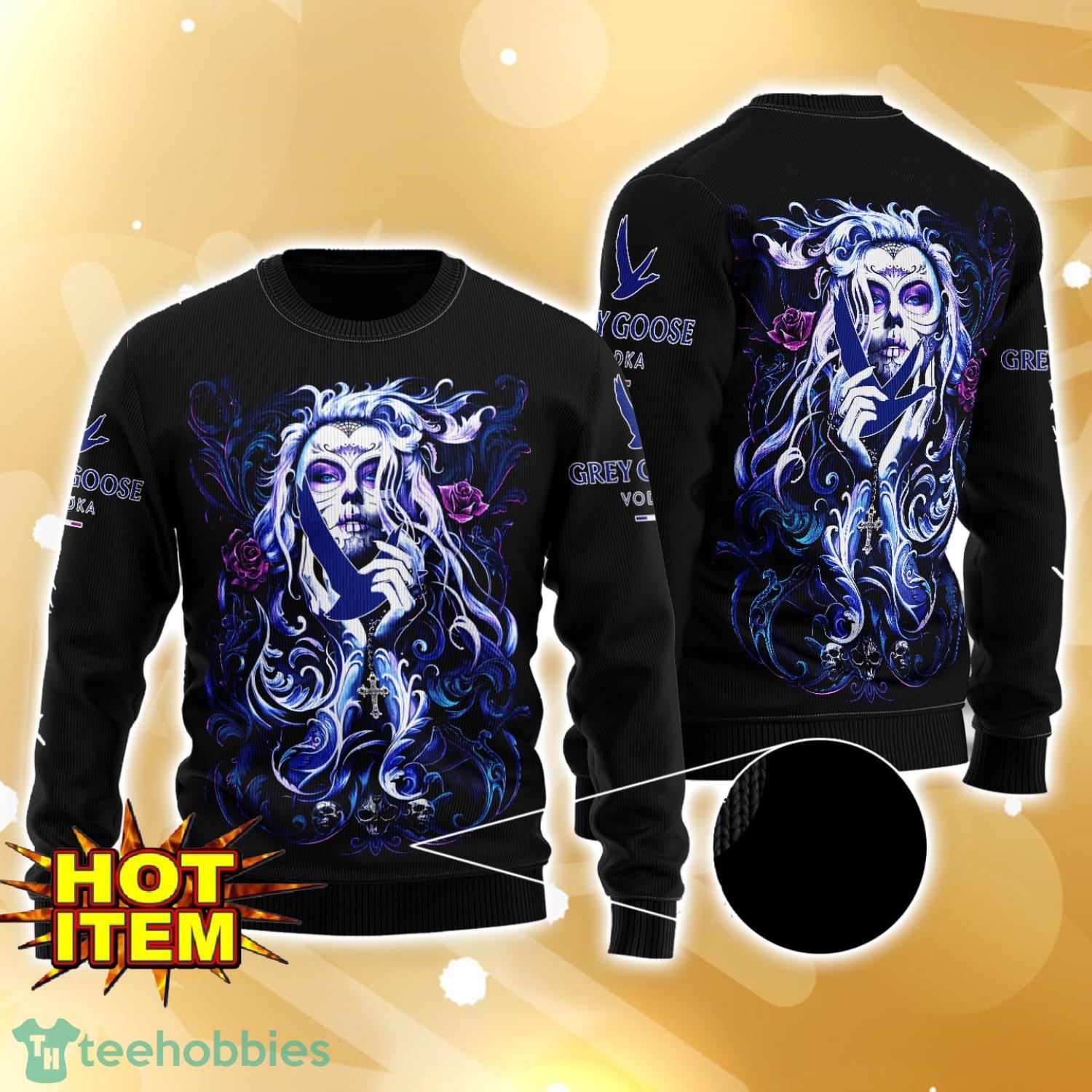 Grey Goose Vodka Tattoo Girl 3D Ugly Christmas Sweater For Men And Women