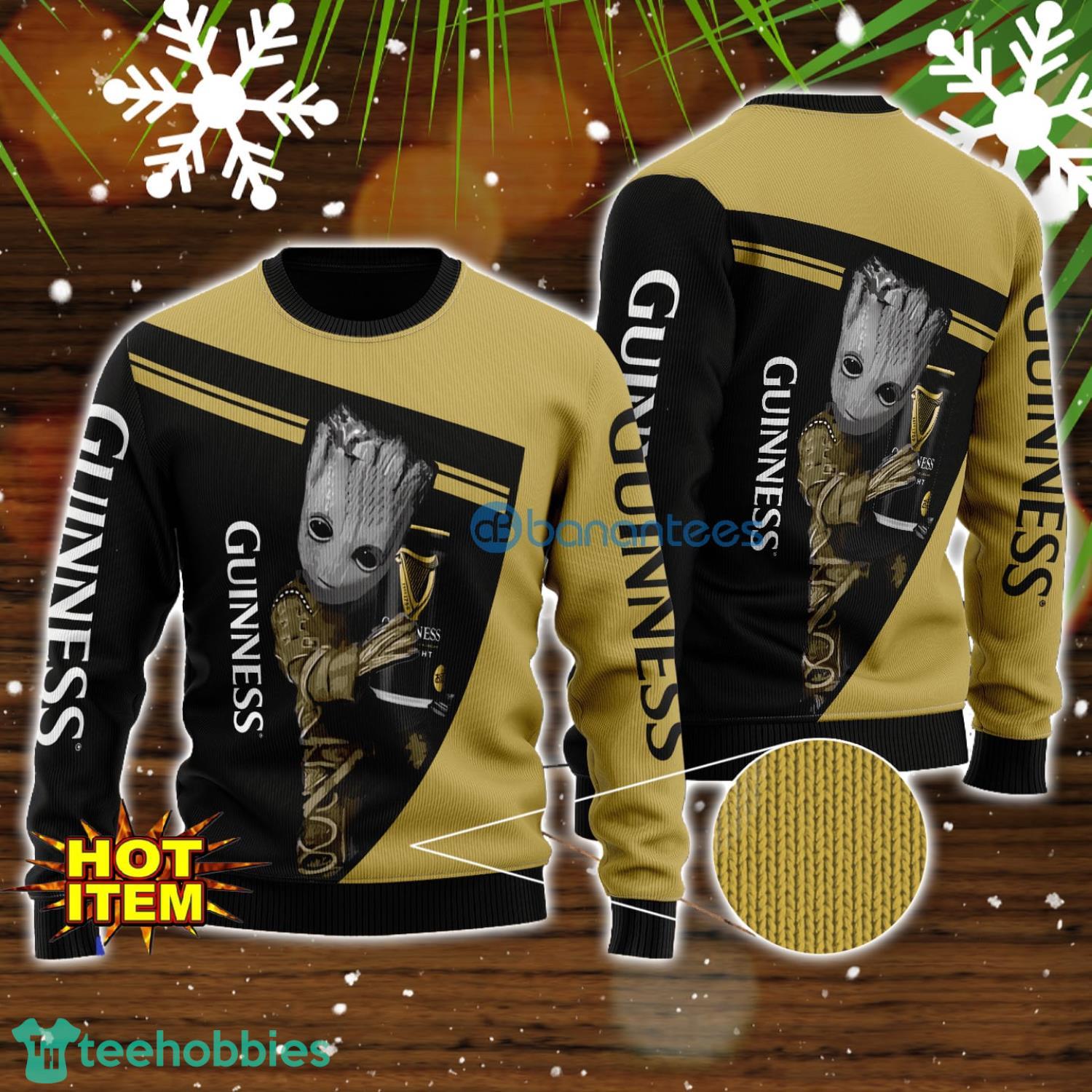 Guinness Beer And Baby Groot 3D Ugly Christmas Sweater For Men And Women Christmas Gift