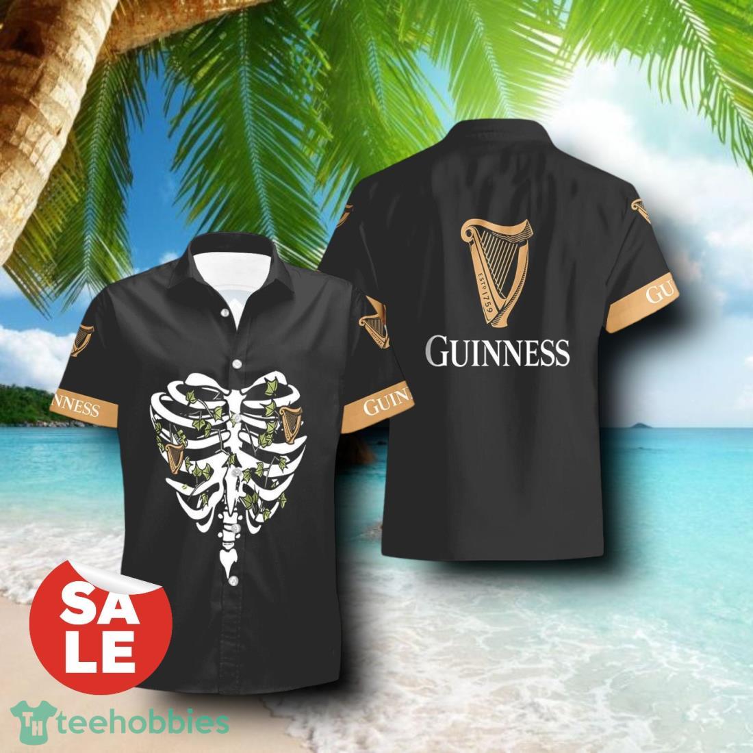 Guinness Chest Bone Summcer Halloween Combo Hawaiian Shirt & Shorts For Men Women