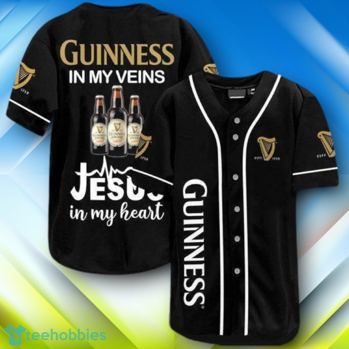 Guinness In My Veins Halloween Baseball Jersey Style Gift