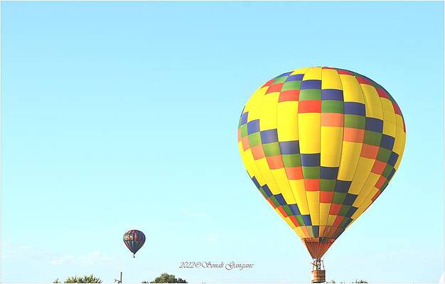 Hot Air Yellow Balloon Print