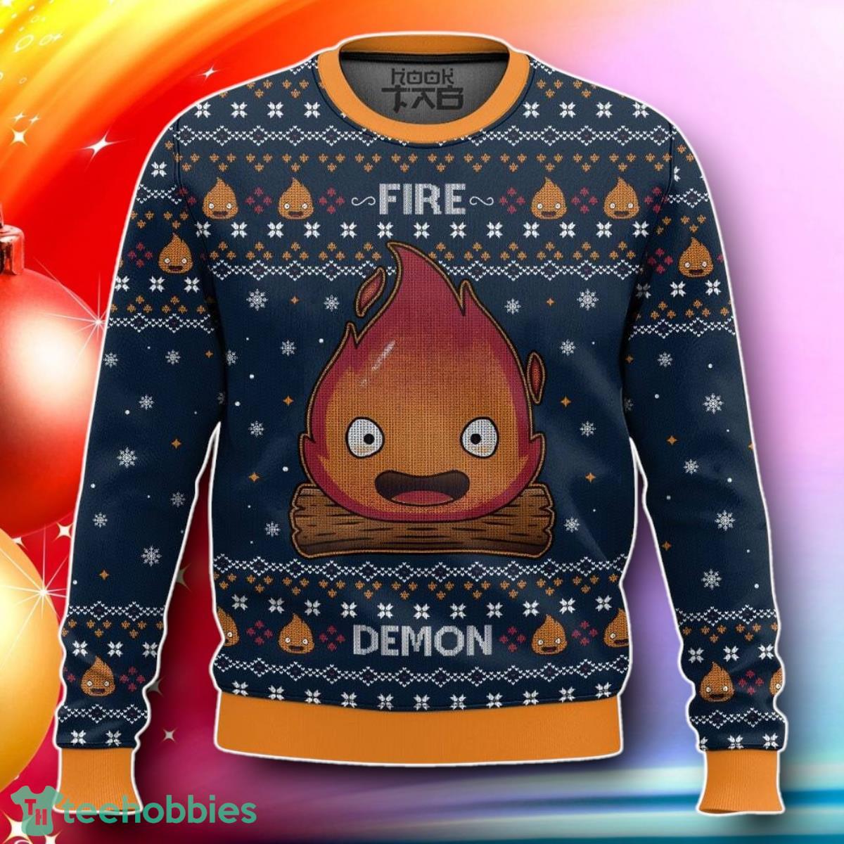 Howl’s Moving Castle, Calcifer Christmas Ugly Sweater Gift For Loved Ones
