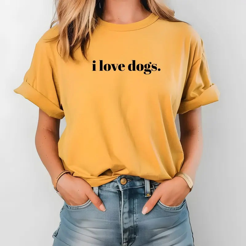 i love dogs. design on custom colors tee shirt Casual Hoodie, Sweatshirt | DripVista.com