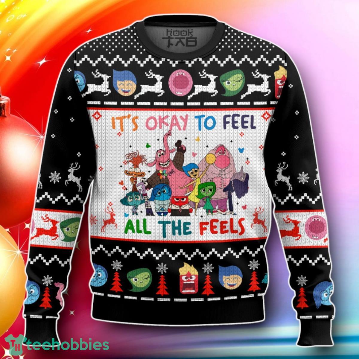 It’s Okay To Feel All The Feels Inside Out Ugly Sweater Gift For Loved Ones
