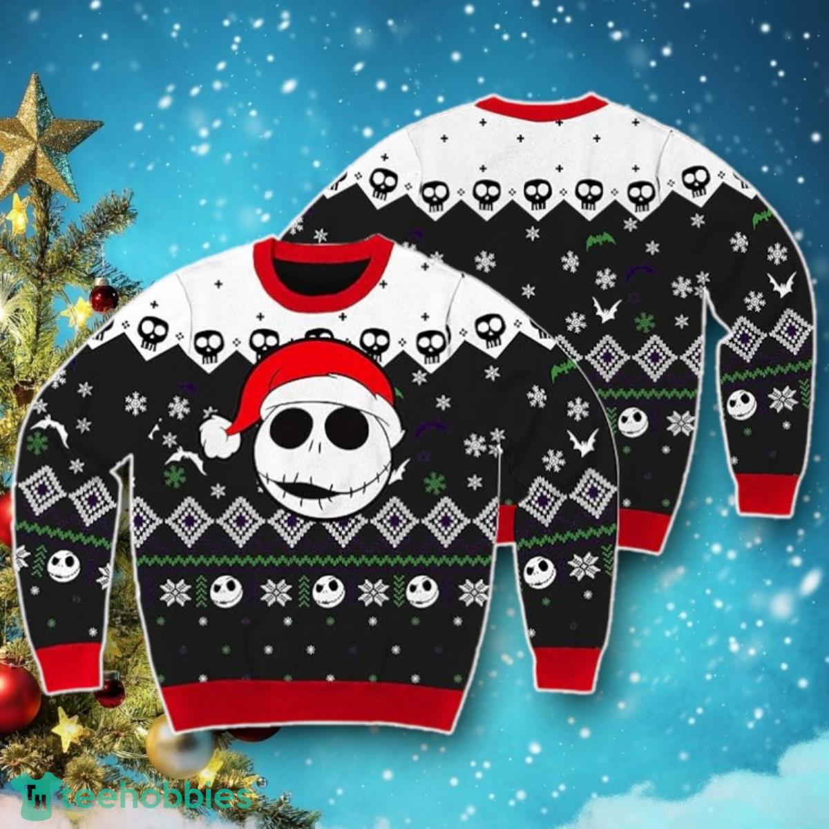 Jack Skellington Santa Hat Christmas Ugly Sweater Special Gift