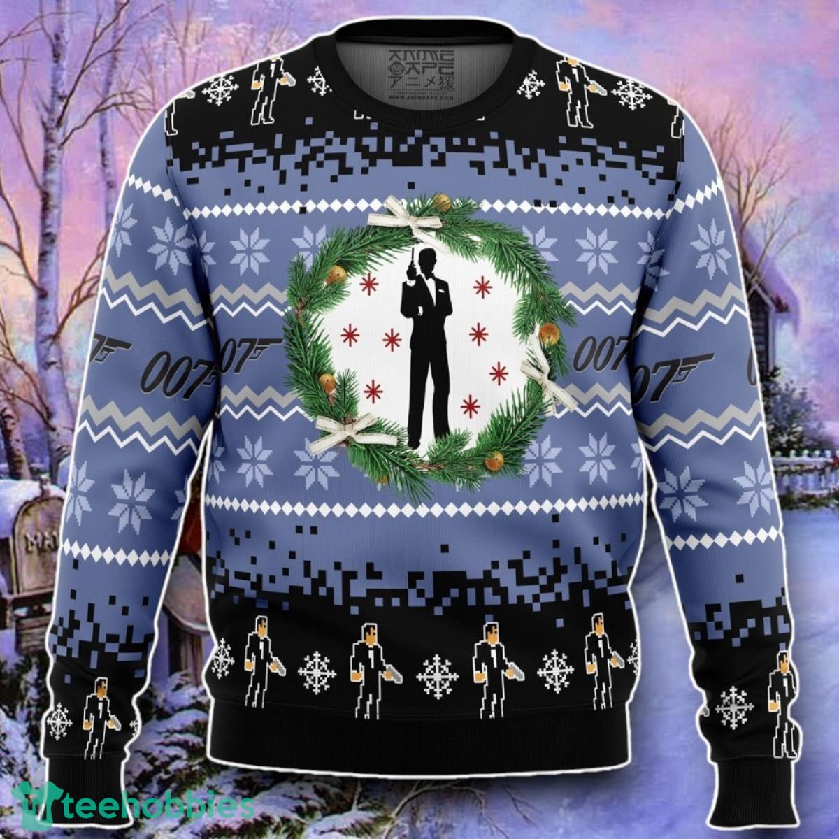 James Bond Ugly Christmas 3D Sweater Style Gift