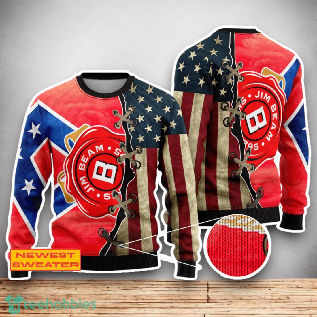 Jim Beam USA Flag 3D Sweater For Men Women