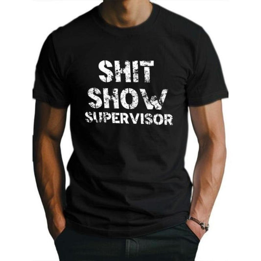 letter Shit Show Fitted Men's T-Shirt, Sweat-wicking and Freedom of Movement Made in USA