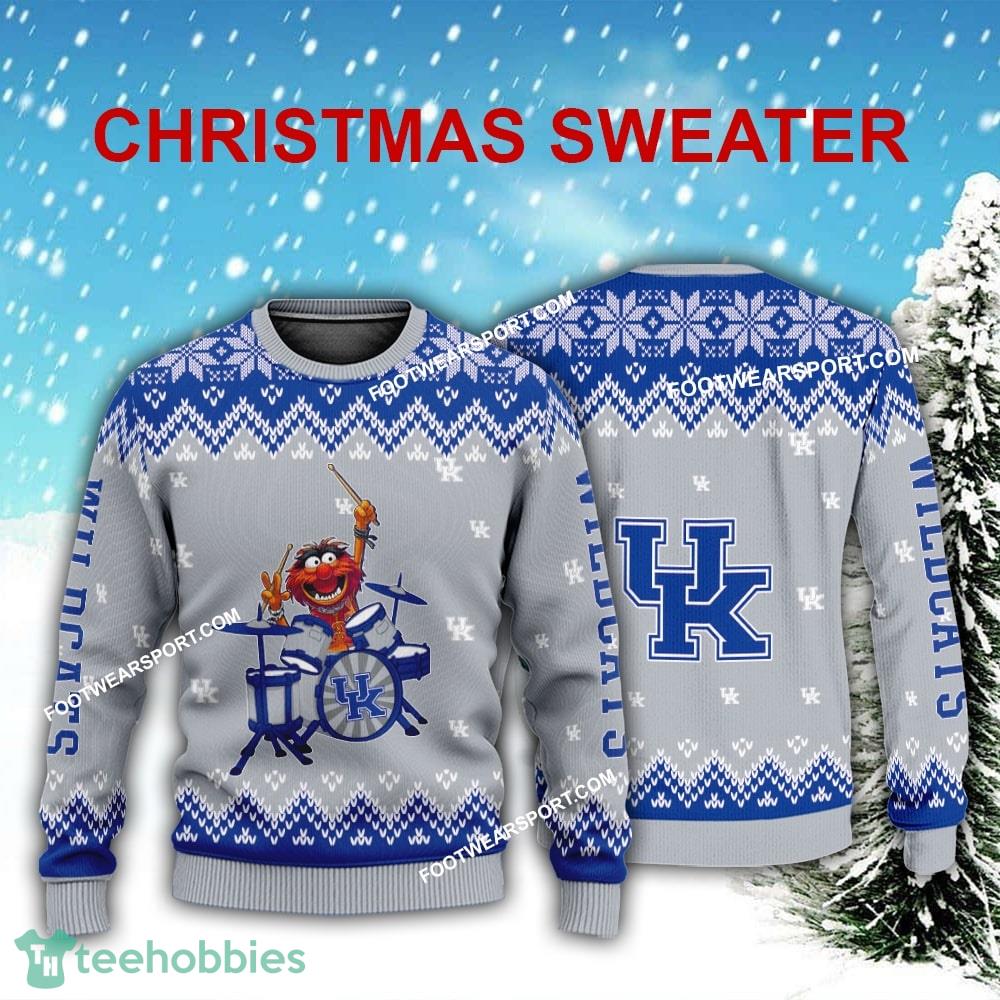 Logo Pattern Muppets Play Drums Kentucky Wildcats Christmas Sweater Gift Holidays