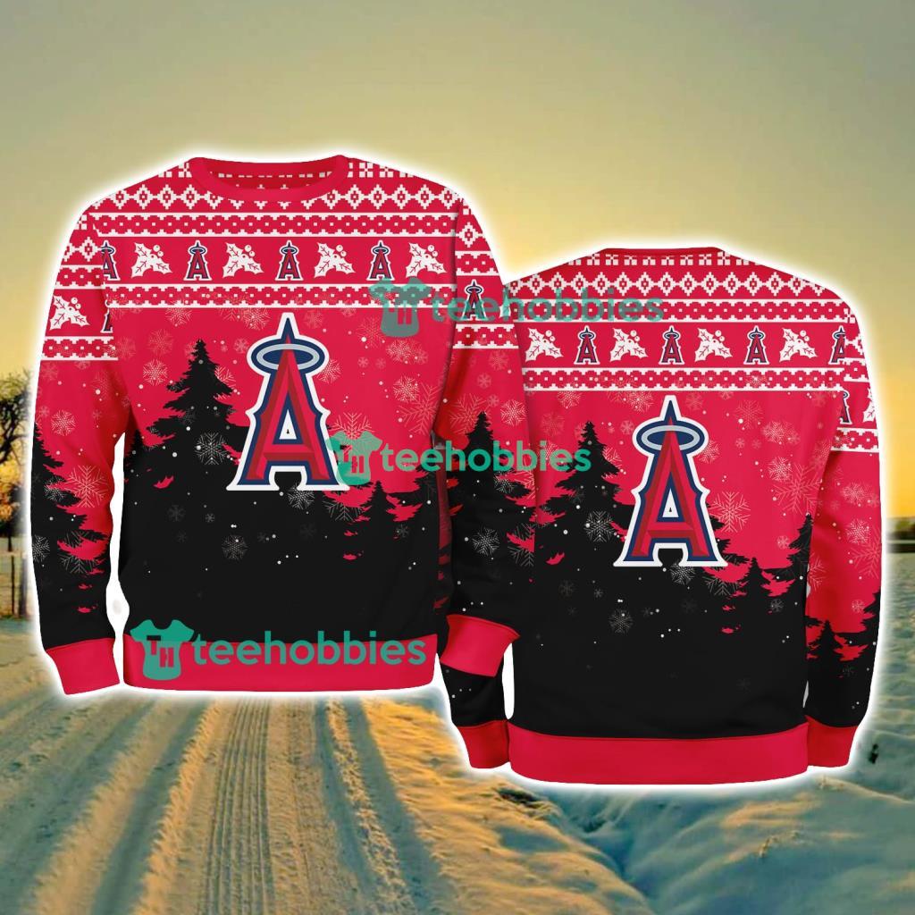 Los Angeles Angels MLB Knitting Pattern Christmas Tree Pine Happy Ugly Sweater Merry Chistmas