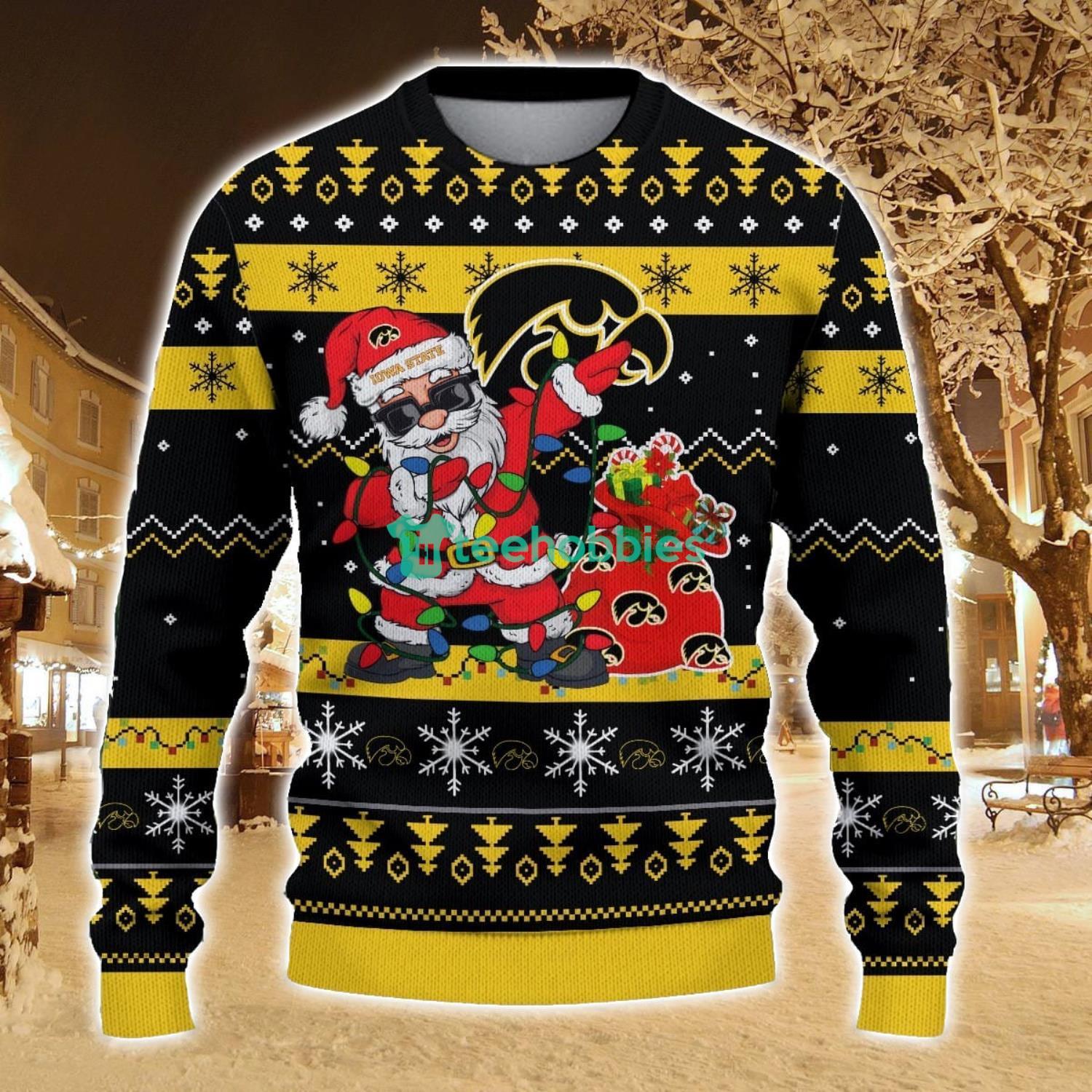 lowa State Cyclones Santa Claus Ugly Christmas Sweater All Printed Sweater For Fans Gift Ideas