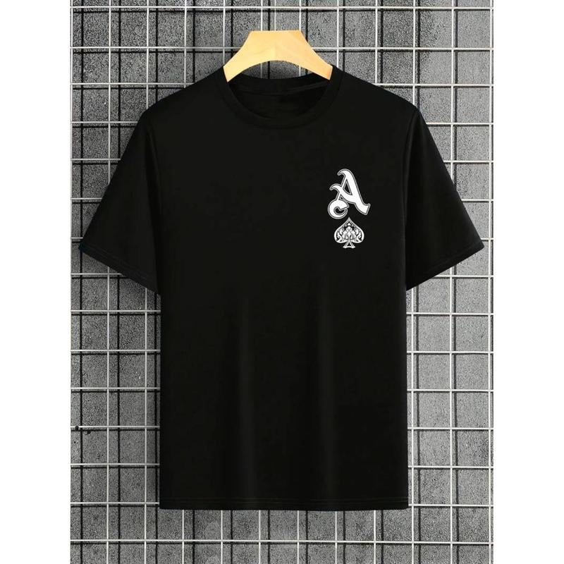 men gifts Alphabet Gunpla brand Spade Print Men'WB shield Casual Short Sleeve Crew Neck T-shirt, Summer Outdoor Graphic...