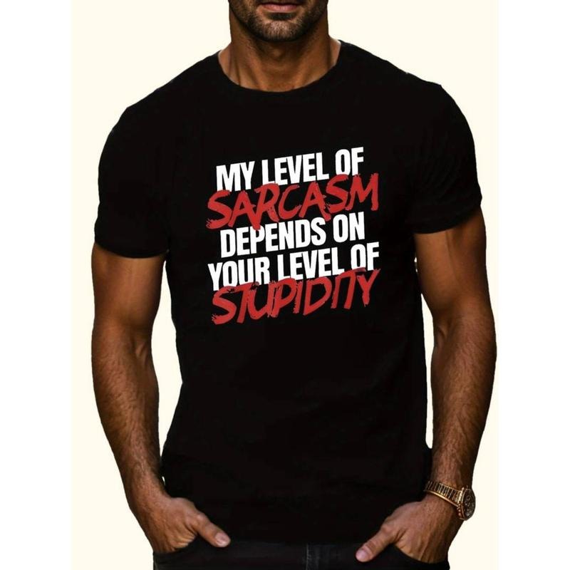 men gifts Comfy Breathable Men'WB shield Short Sleeve Sarcasm Print T-shirts, Casual Tops For Fitness Training, Jogging,...