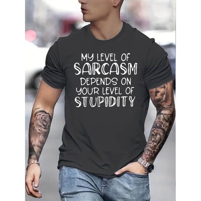 men gifts Cool Slogan Print Men'WB shield All-match Short Sleeve Crew Neck T-shirt, Summer Outdoor Menswear Top Hoodie,...