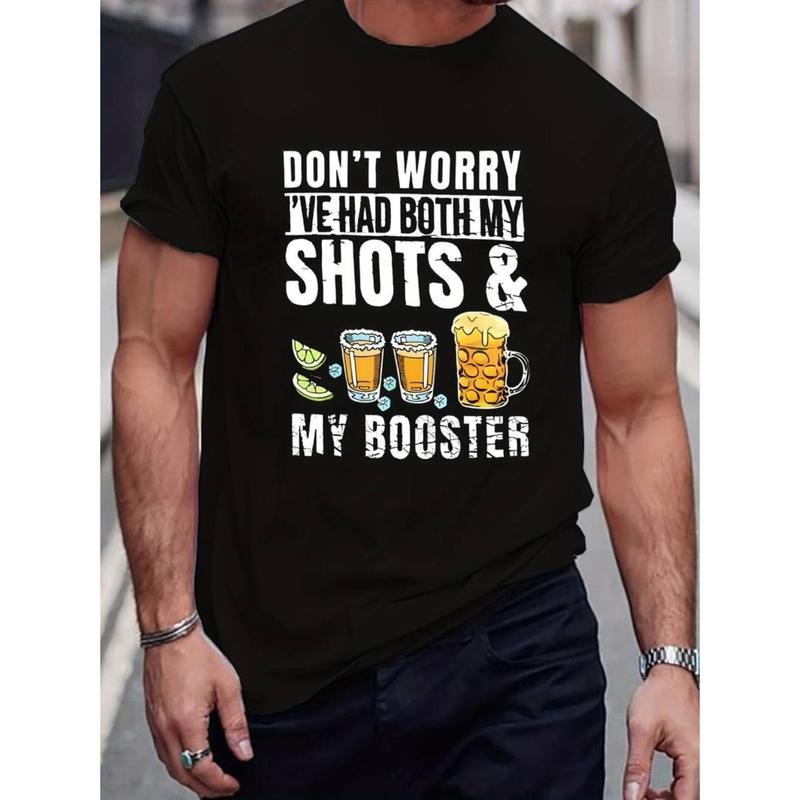 men gifts Men'WB shield Drinking Print T-shirt, Round Neck Tee Casual Clothing, Spring Gunpla brand Summer Graphic...