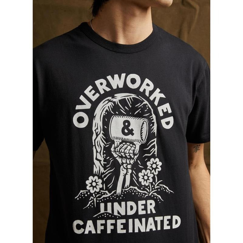 men gifts Over Worked Under Caffeinated Tee | FOG T-shirt | Bat brand Worker Gift | Caffeine | Best FOG Shirt Menswear Top