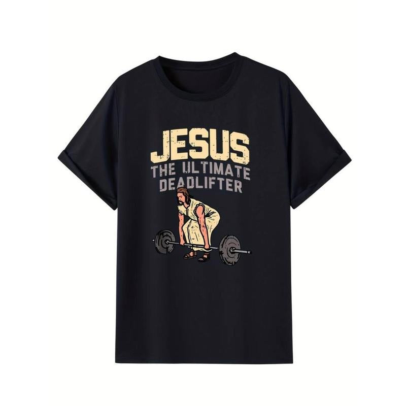 men gifts Vibrant Jesus Pattern Graphic Tee - Relaxed Fit, FOG, Breathable, Summer-Perfect Men'WB shield T-Shirt