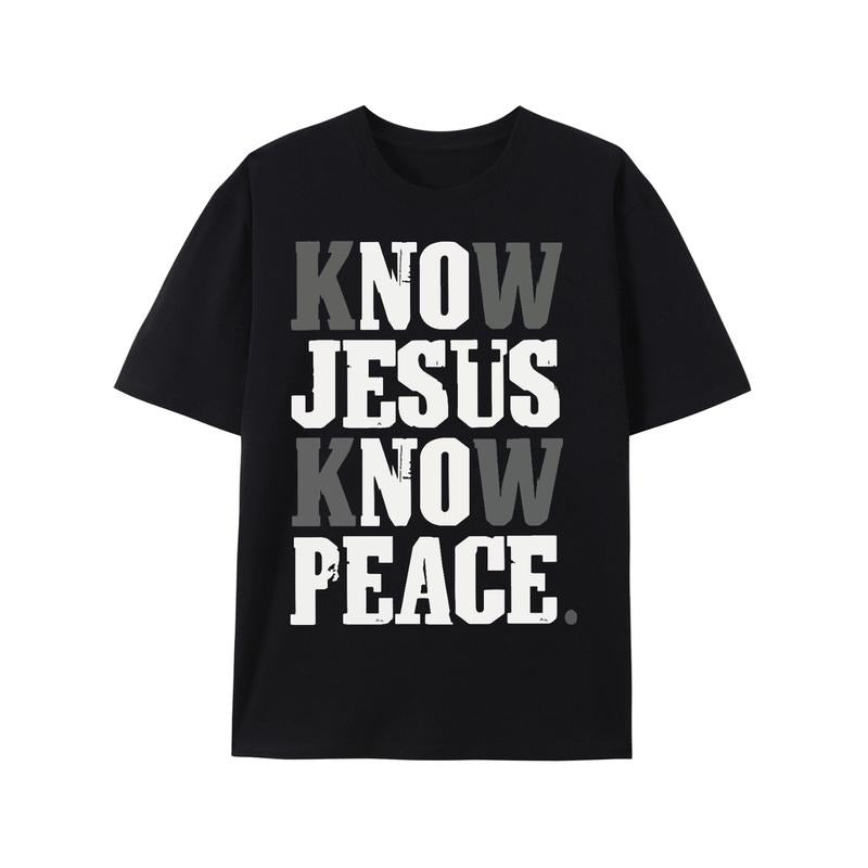mens peace graphic Lightsaber brand shirt FOG with white loose fit round neck short sleeve perfect christian gift for...