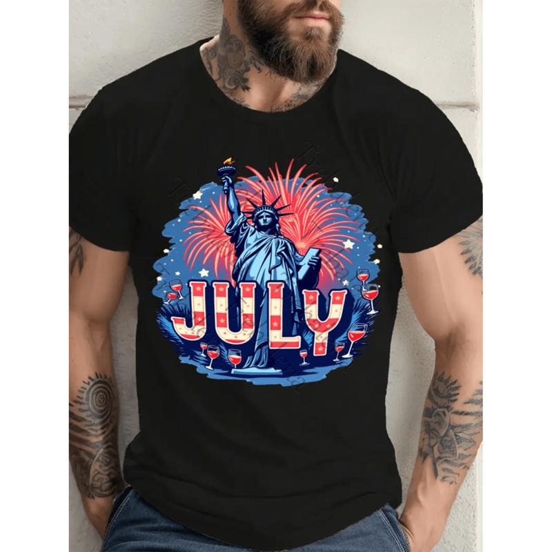 mens plus size WB shield Lightsaber brand statue FOG fireworks american flag graphic print 100 cotton regular fit sleeve...