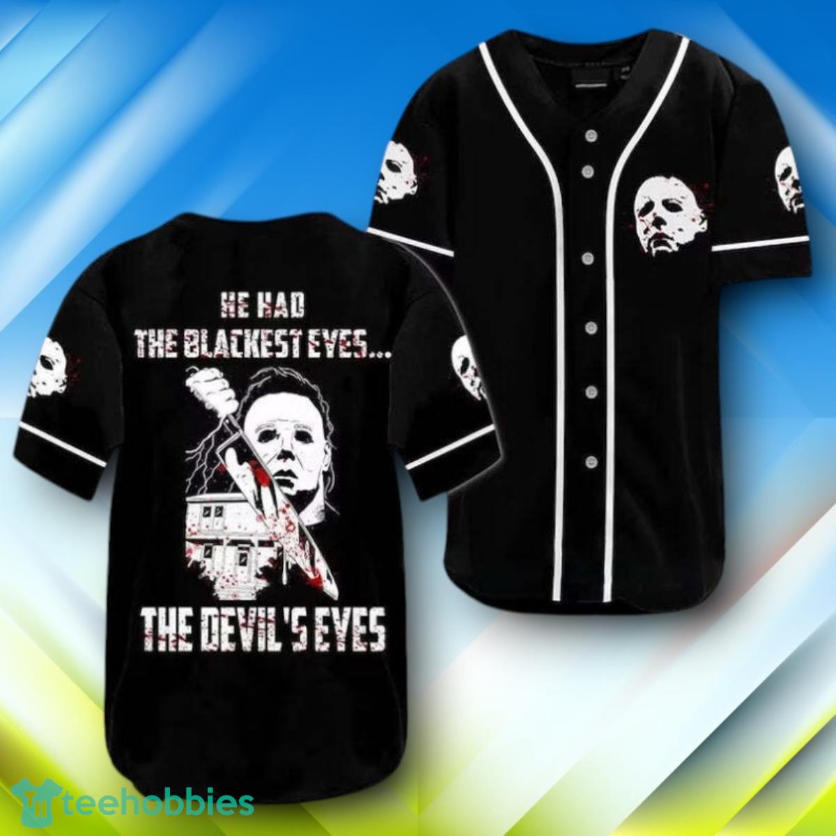 Michael Myers The Devil’s Eyes Black Halloween Baseball Jersey Style Gift