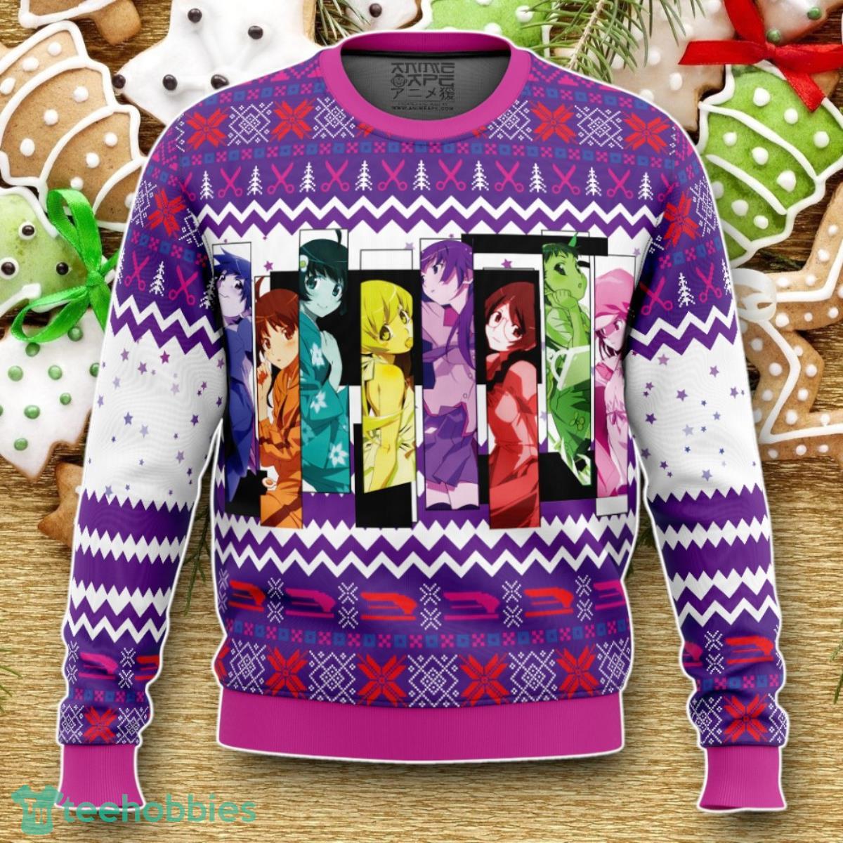 Monogatari Girls Bakemonogatari Ugly Christmas Sweater Luxurious Gift For Loved Ones