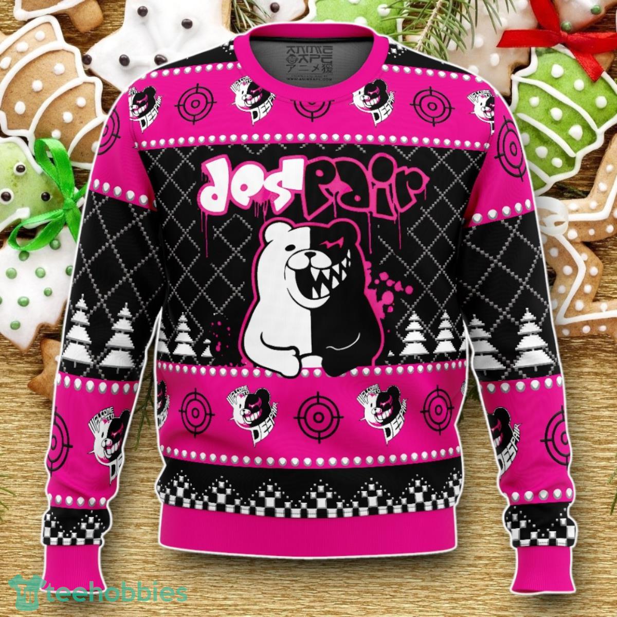 Monokuma Despair Danganronpa Ugly Christmas Sweater Luxurious Gift For Loved Ones