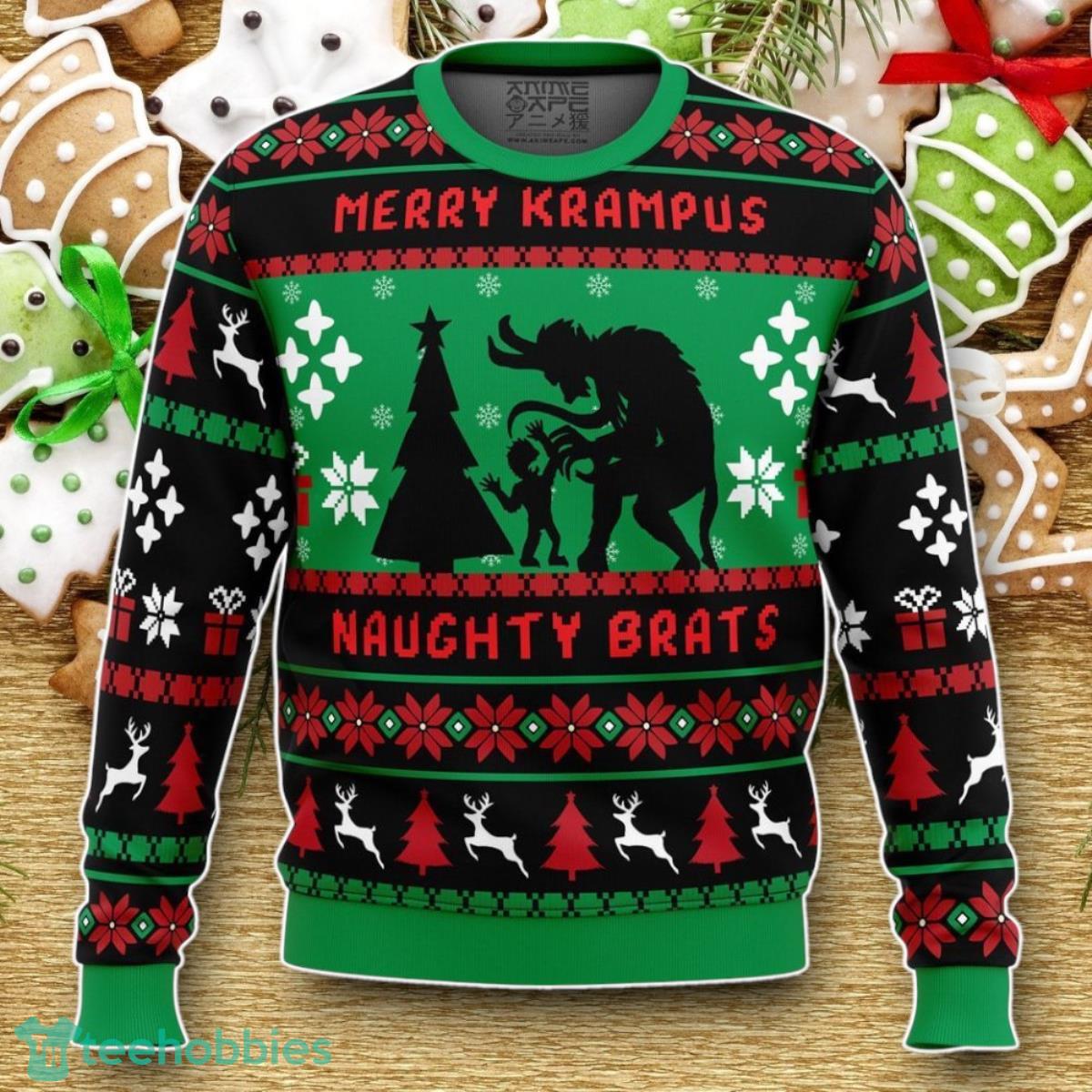 Naughty Brats Krampus Xmas Gift For Family Ugly Christmas Sweater Luxurious Gift For Loved Ones