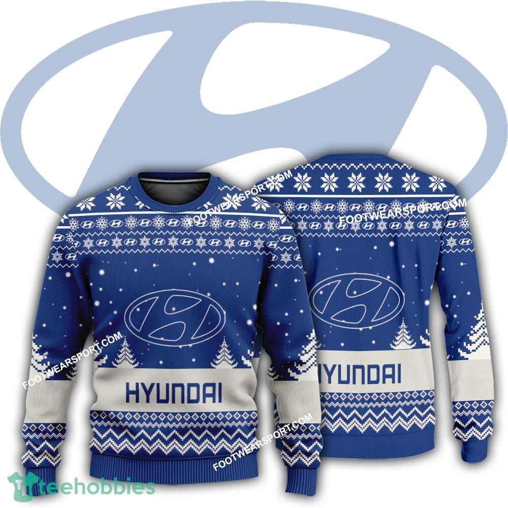 New Logo Hyundai Car Racing Stable Ugly Christmas Sweater Gift Holidays