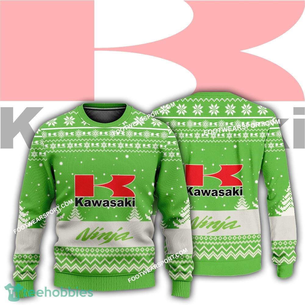 New Logo Kawasaki Ninja Motorcycle Cheer Ugly Christmas Sweater AOP For Men Women