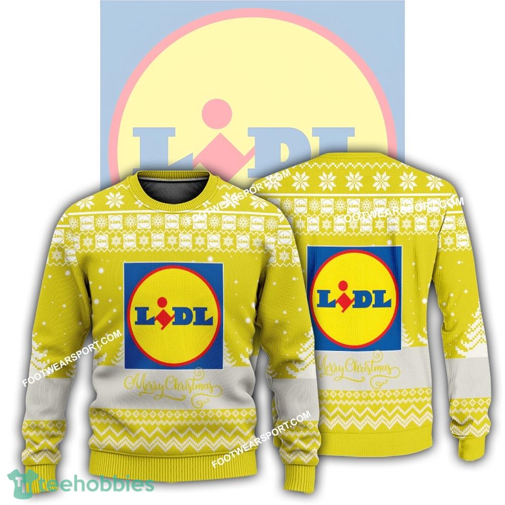 New Logo Lidl Design Knitted Christmas 3D Sweater Gift Holidays