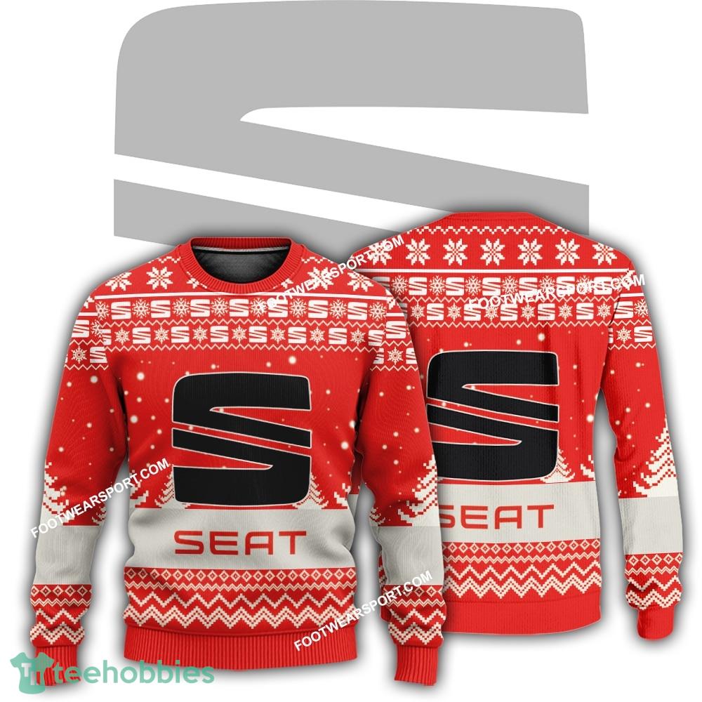 New Logo Seat Car Racing Calendar Ugly Christmas Sweater AOP For Men Women