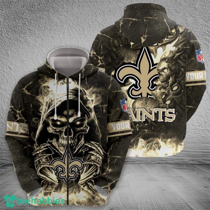 New OrleansSaints Fire Skull Craft 3D Hoodie Gift Halloween
