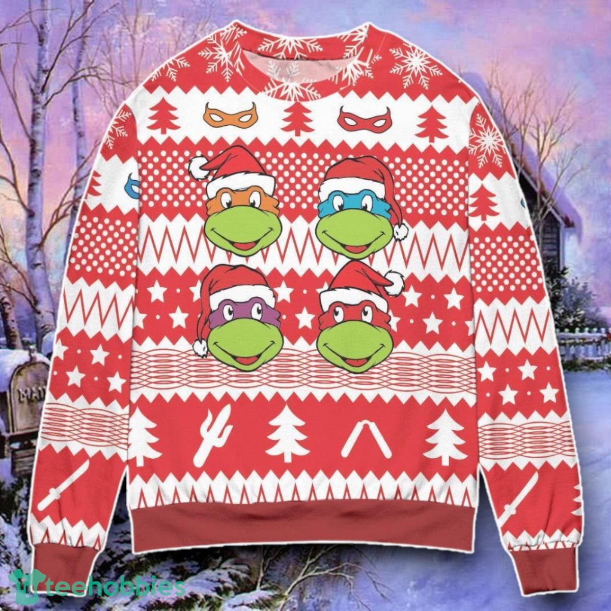 Ninja Turtles Christmas Knitting Pattern Ugly Christmas 3D Sweater Style Gift