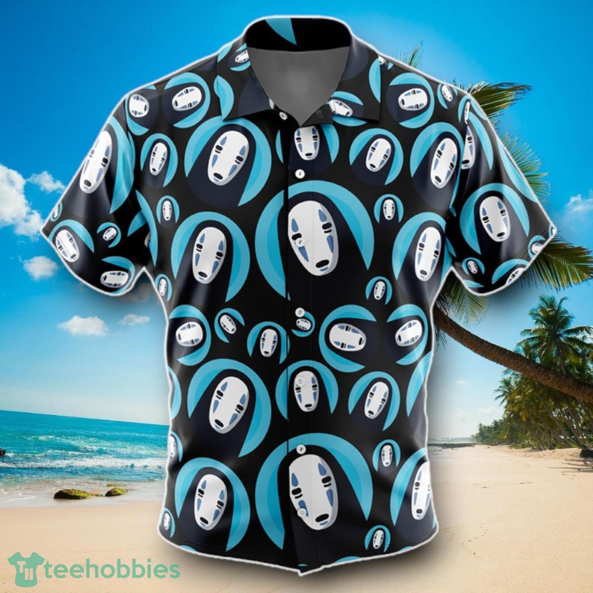No Face Spirited Away Men’s Short Sleeve Button Up Hawaiian Shirt Impressive Gift