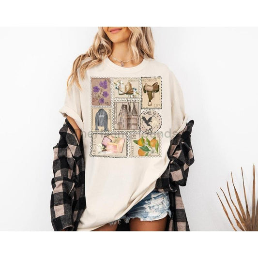 Fourth wing stamp shirt / officially licensed fourth wing merch, witchy cottagecore clothing, Full Size Options, Everyone Can
