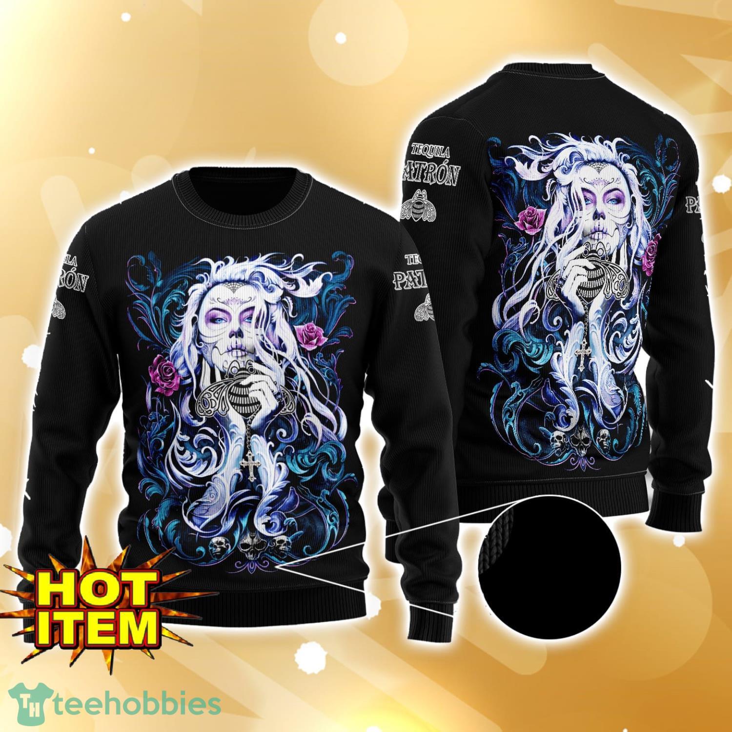 Patron Tequila Tattoo Girl 3D Ugly Christmas Sweater For Men And Women