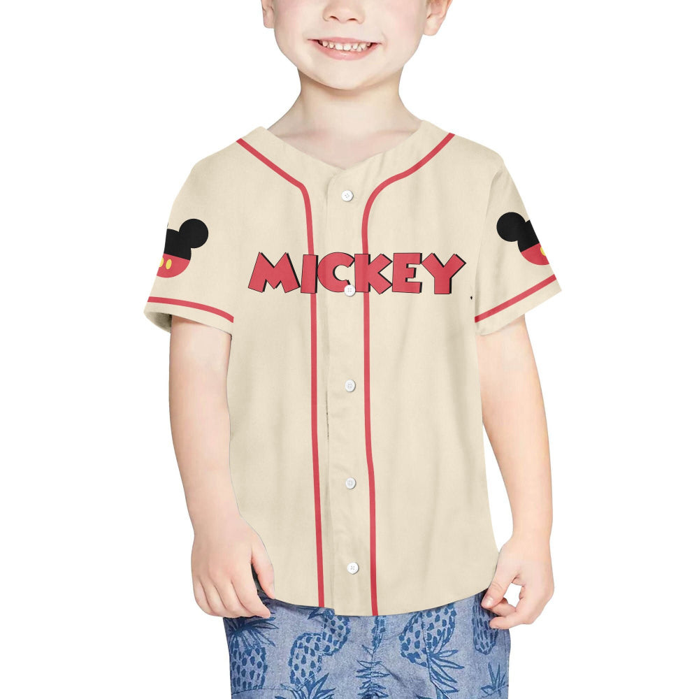 Customized Mickey Love Baseball Jersey with Personalized Horizontal Text - Get Yours Now! - Bafud