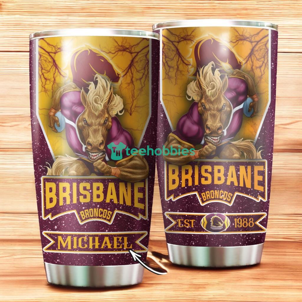 Personalized Brisbane Broncos Mascot Stainless Steel Tumbler